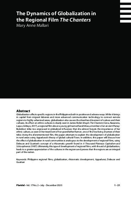 (PDF) The Dynamics of Globalization in the Regional Film The Chanters