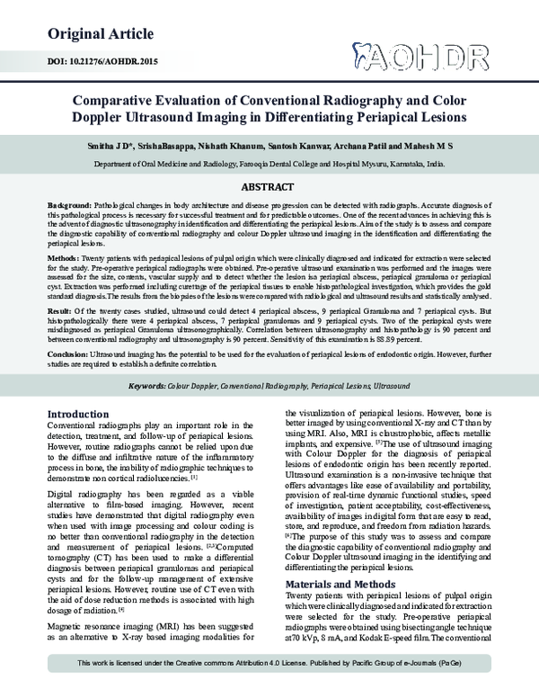 (PDF) Comparative evaluation of conventional radiography and color ...