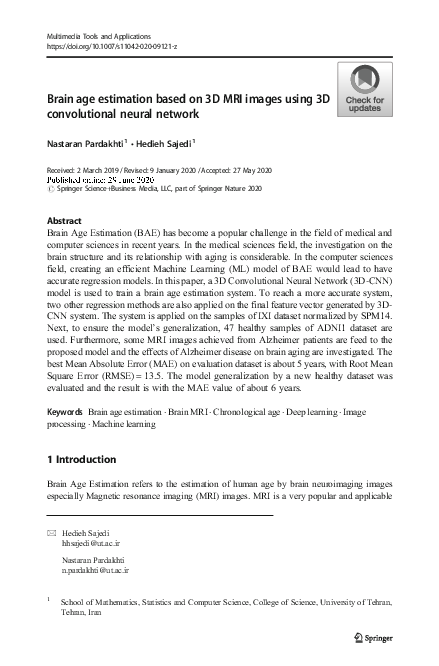 (PDF) Brain age estimation based on 3D MRI images using 3D ...
