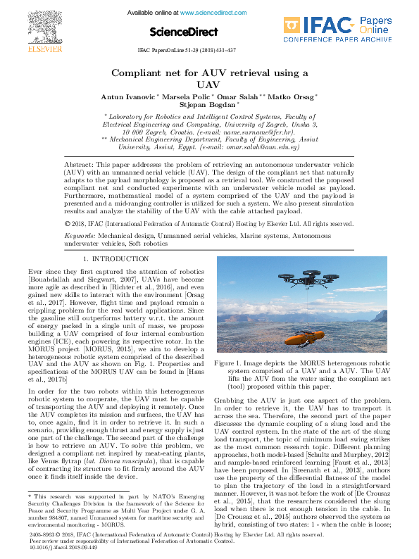(PDF) Compliant net for AUV retrieval using a UAV