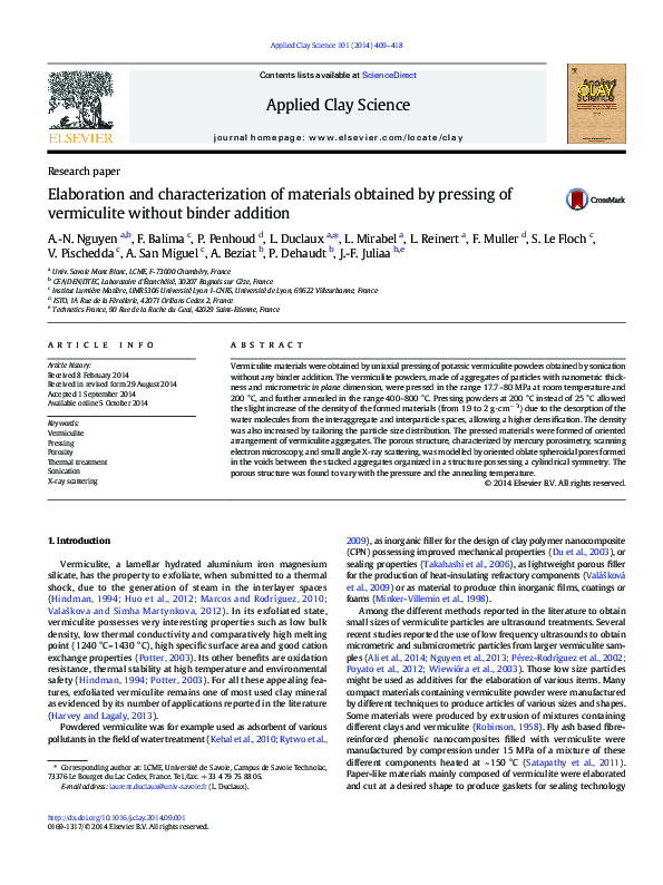 (PDF) Elaboration and characterization of materials obtained by ...