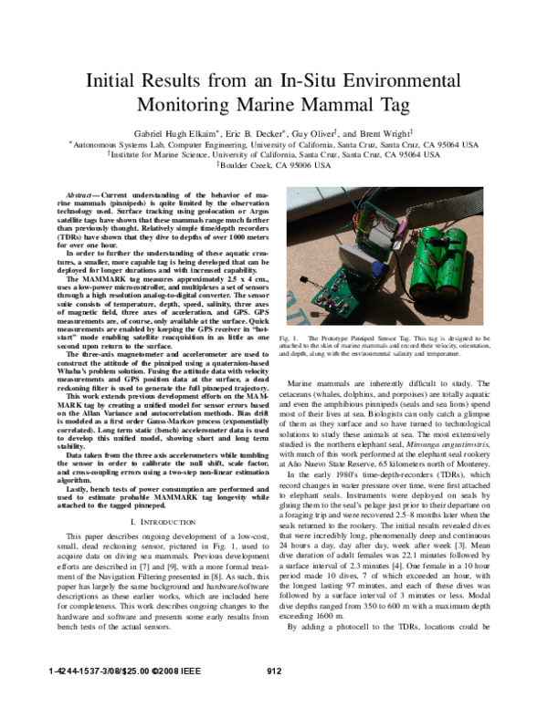 (PDF) Initial results from an in-situ environmental monitoring marine ...