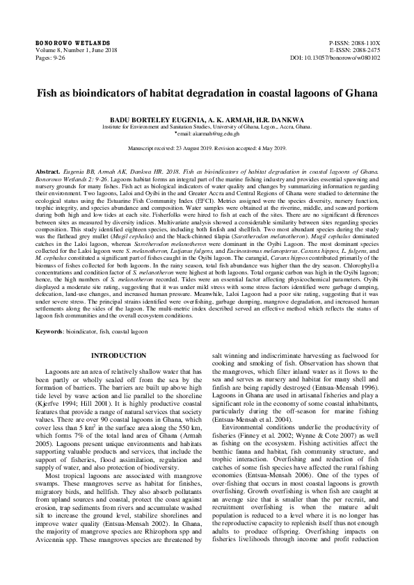 (PDF) Fish as bioindicators of habitat degradation in coastal lagoons ...