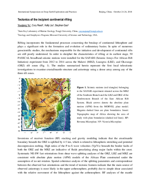 (PDF) Tectonics of the incipient continental rifting