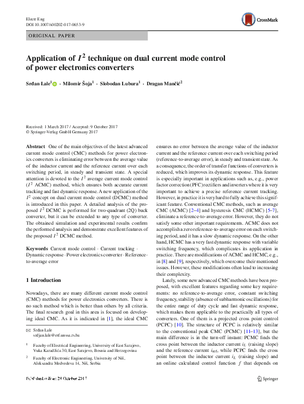 (PDF) Application of $$I^{2}$$ I 2 technique on dual current mode ...