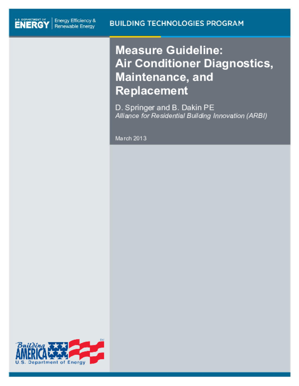 (PDF) Measure Guideline Air Conditioner Diagnostics, Maintenance, and
