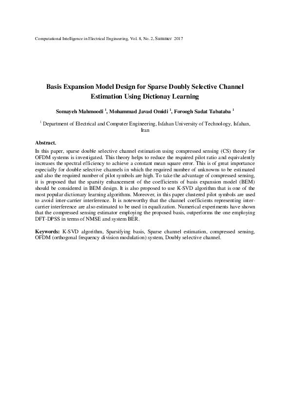 (PDF) Basis Expansion Model Design for Sparse Doubly Selective Channel ...
