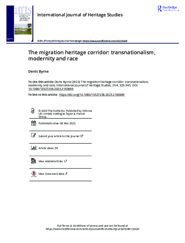 (PDF) International Journal of Heritage Studies