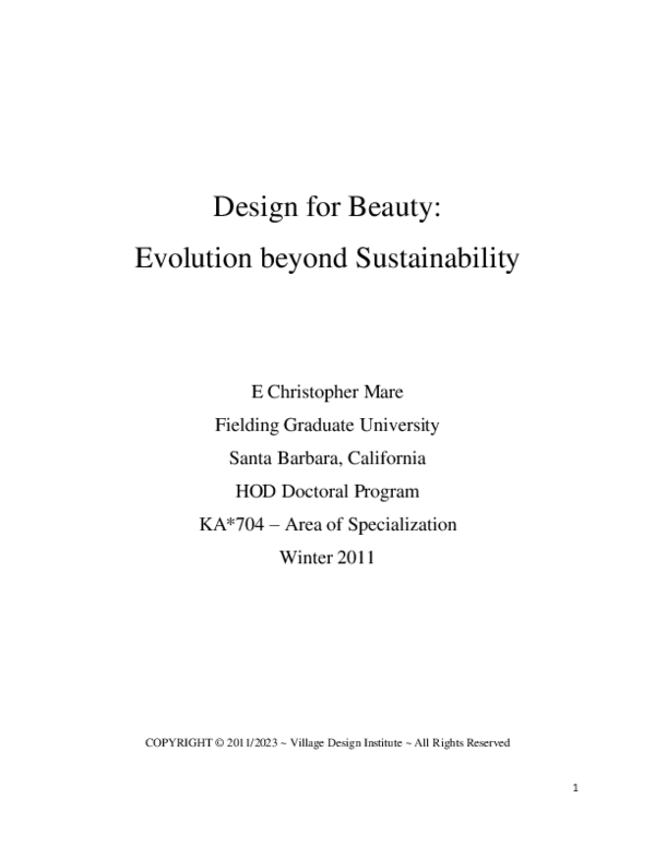 Pdf Design For Beauty Evolution Beyond Sustainability Christopher