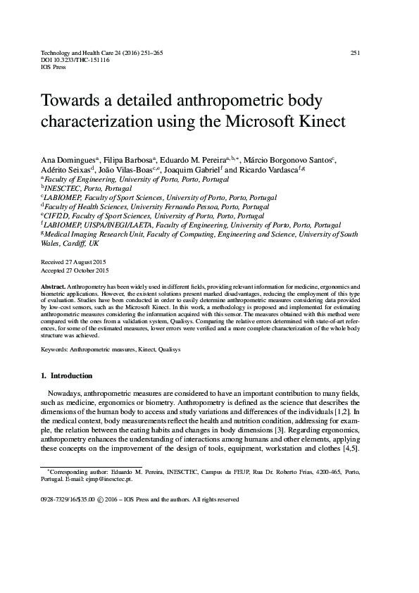 (PDF) Towards a detailed anthropometric body characterization using the ...