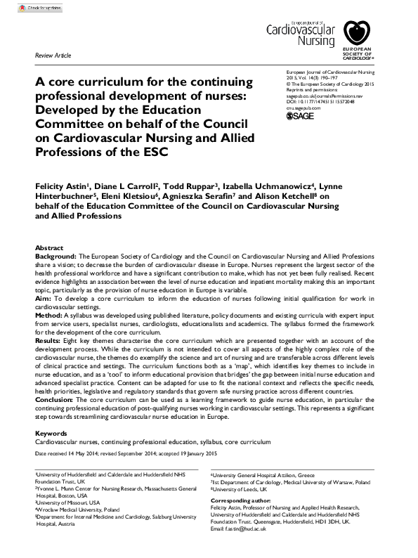 (PDF) A core curriculum for the continuing professional development of ...