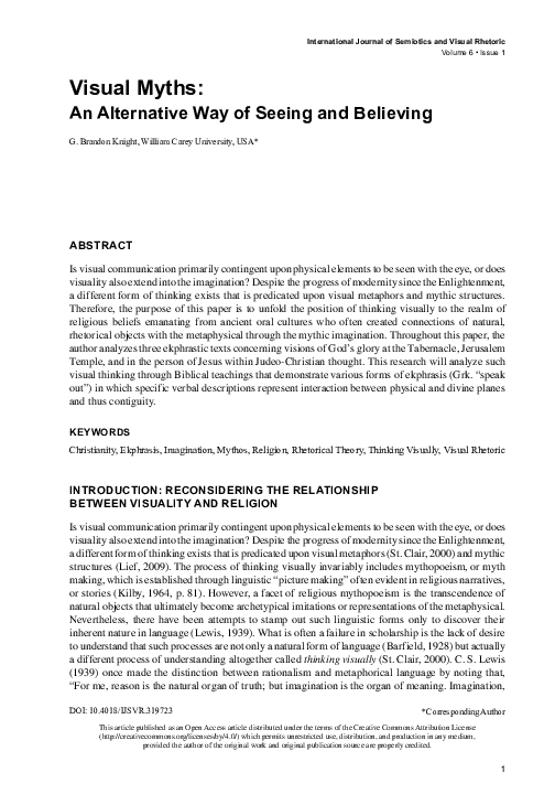 (PDF) Visual Myths: An Alternative Way of Seeing and Believing