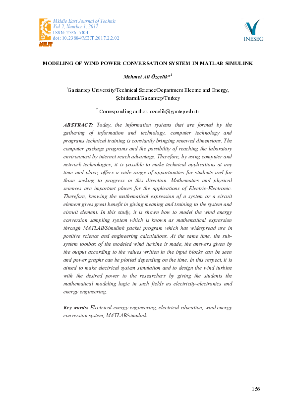 (PDF) Modeling of Wind Power Conversation System in Matlab Simulink