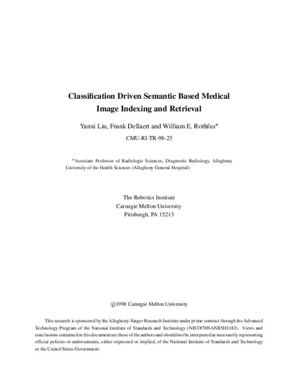 (PDF) Classification driven semantic based medical image indexing and ...