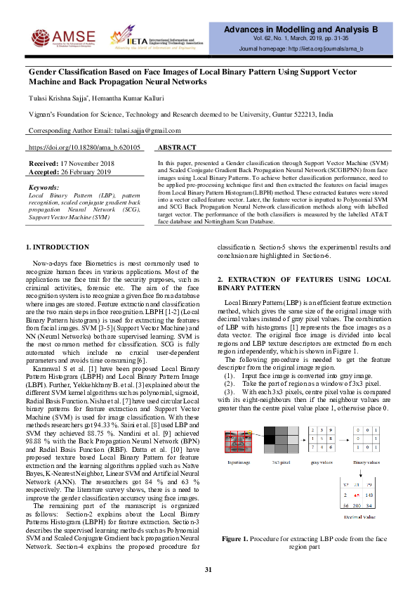 (PDF) Gender Classification Based on Face Images of Local Binary ...