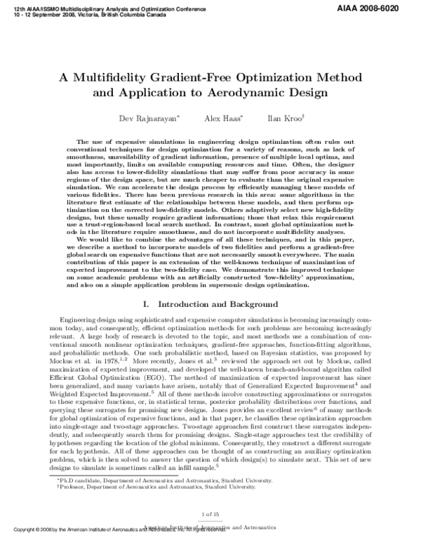(PDF) A Multifidelity Gradient-Free Optimization Method and Application ...