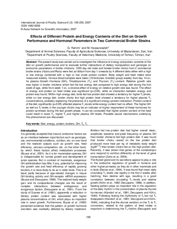 (PDF) Effects of Different Protein and Energy Contents of the Diet on ...