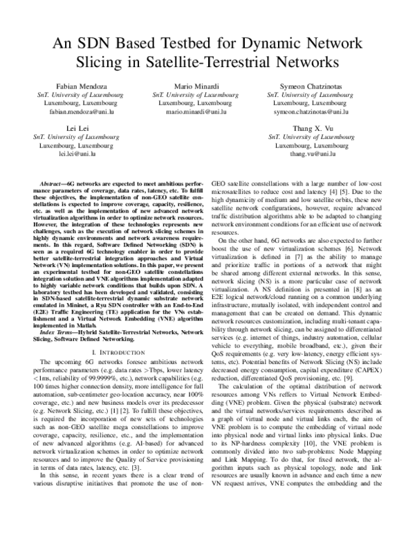 (PDF) An SDN Based Testbed for Dynamic Network Slicing in Satellite ...