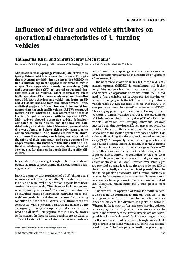 (PDF) Influence of driver and vehicle attributes on operational ...