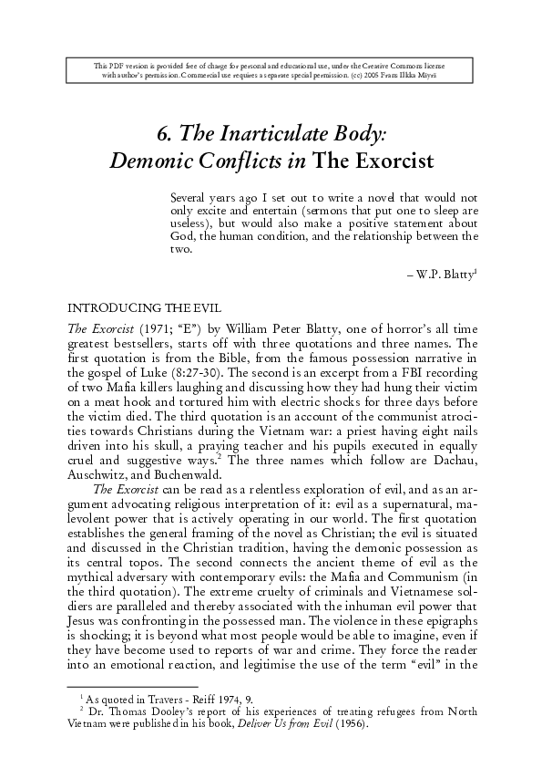 (PDF) 6. The Inarticulate Body: Demonic Conflicts in The Exorcist