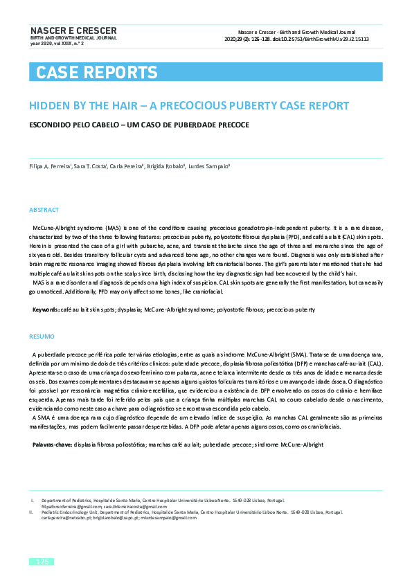(PDF) Hidden by the hair - a precocious puberty case report