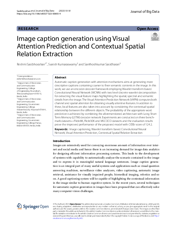 (PDF) Image caption generation using Visual Attention Prediction and ...