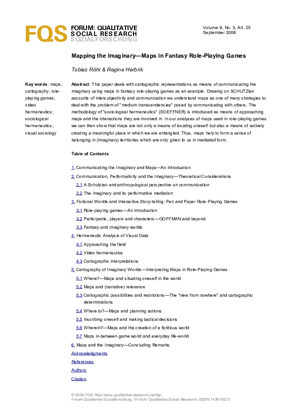 (PDF) Mapping the Imaginary—Maps in Fantasy Role-Playing Games | Tobias ...