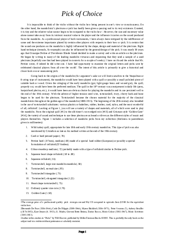 (PDF) Choice Pick