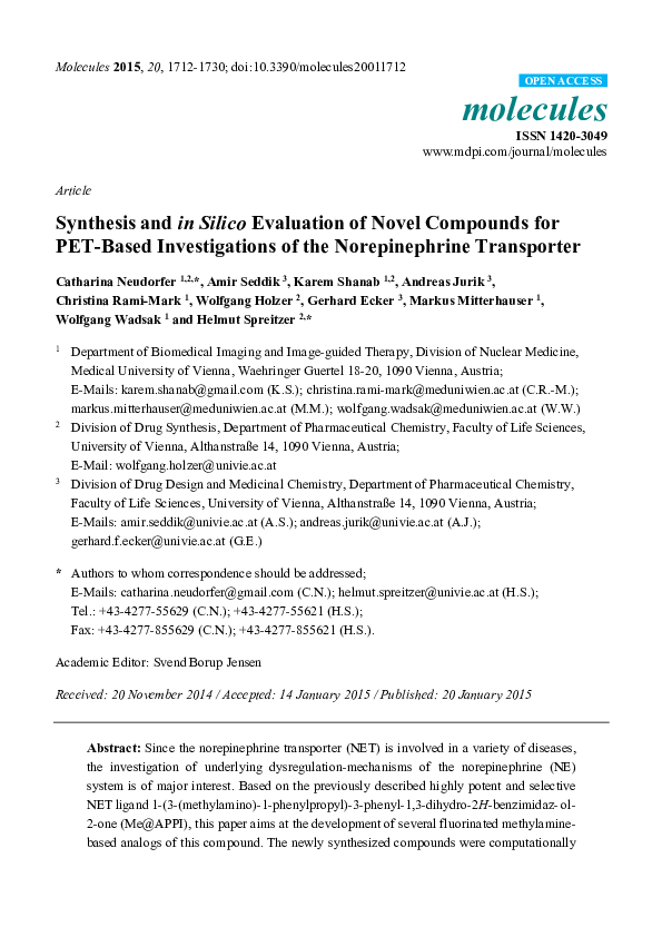 (PDF) Article Synthesis and in Silico Evaluation of Novel Compounds for ...