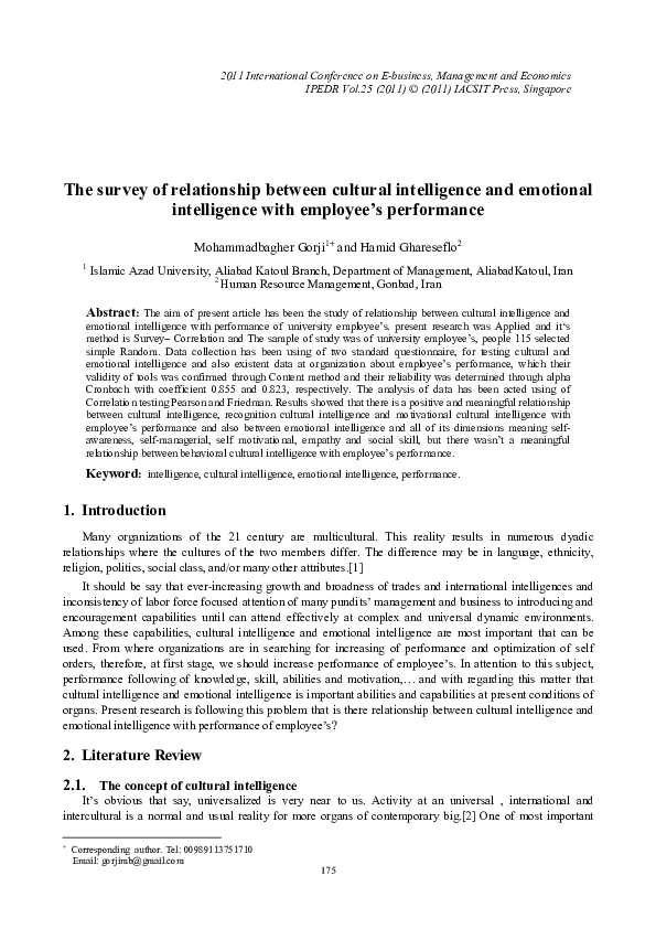 (PDF) The survey of relationship between cultural intelligence and ...