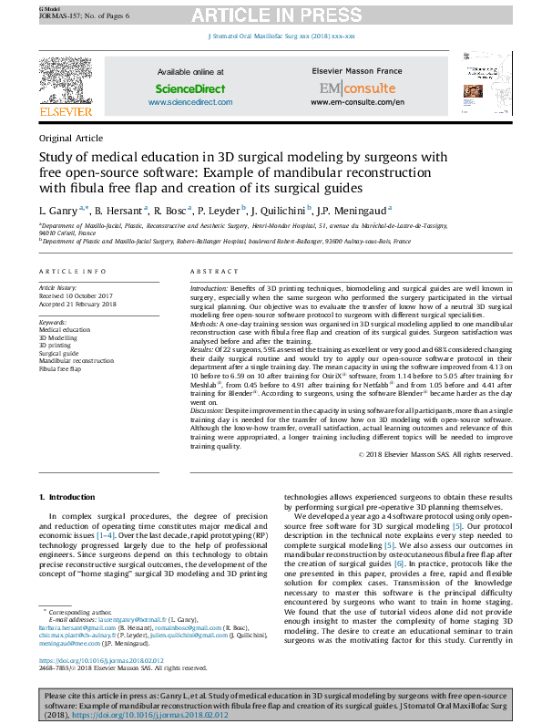 (PDF) Study of medical education in 3D surgical modeling by surgeons ...