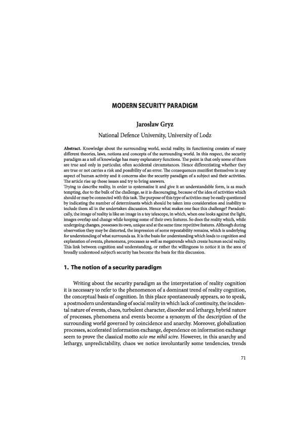 (PDF) Modern Security Paradigm