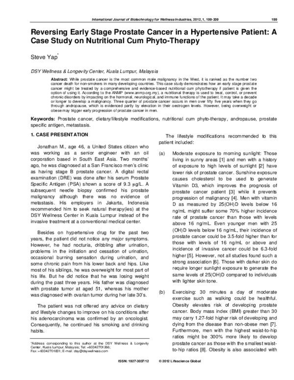 (PDF) Reversing Early Stage Prostate Cancer in a Hypertensive Patient ...