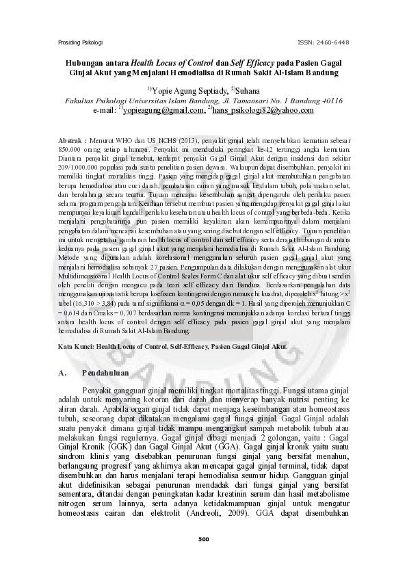 (PDF) Hubungan Antara Health Locus of Control Dan Self Efficacy Pada ...