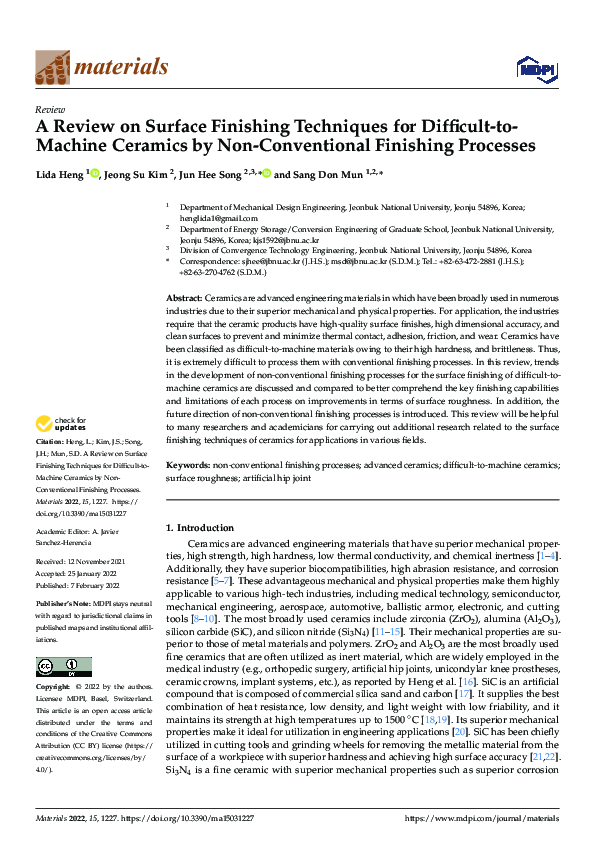 (PDF) A Review on Surface Finishing Techniques for Difficult-to-Machine ...