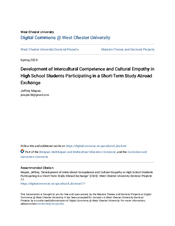(PDF) Development of Intercultural Competence and Cultural Empathy in ...
