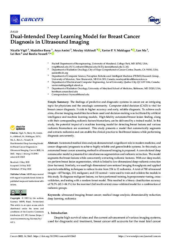 (PDF) Dual-Intended Deep Learning Model for Breast Cancer Diagnosis in ...