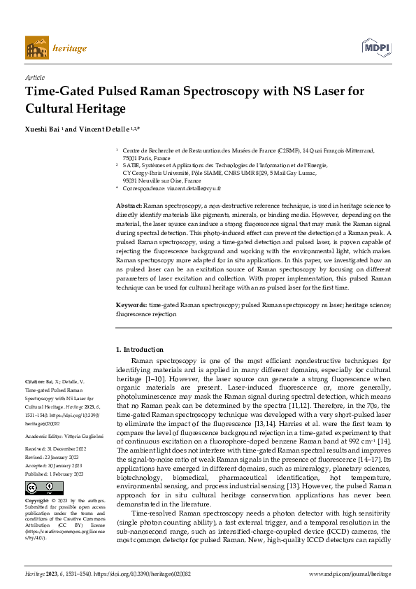 (PDF) Time-Gated Pulsed Raman Spectroscopy with NS Laser for Cultural ...
