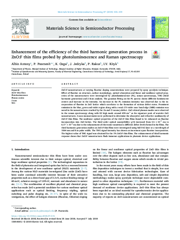 (PDF) Enhancement of the efficiency of the third harmonic generation ...