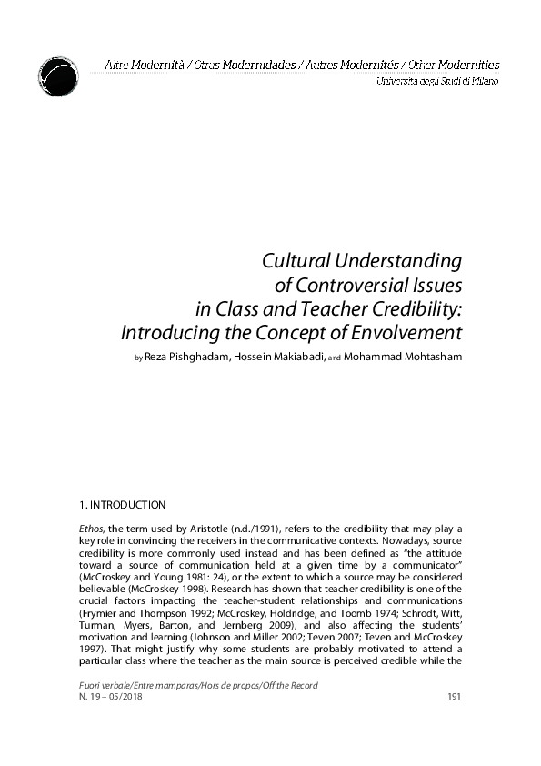 (PDF) Cultural Understanding of Controversial Issues in Class and ...