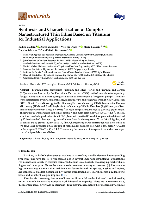 (PDF) Synthesis and Characterization of Complex Nanostructured Thin ...