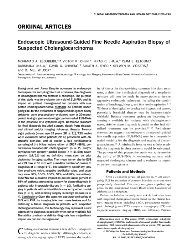 (PDF) Endoscopic ultrasound-guided fine needle aspiration biopsy of ...