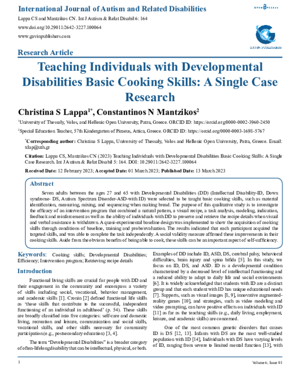 (PDF) Teaching Individuals with Developmental Disabilities Basic ...