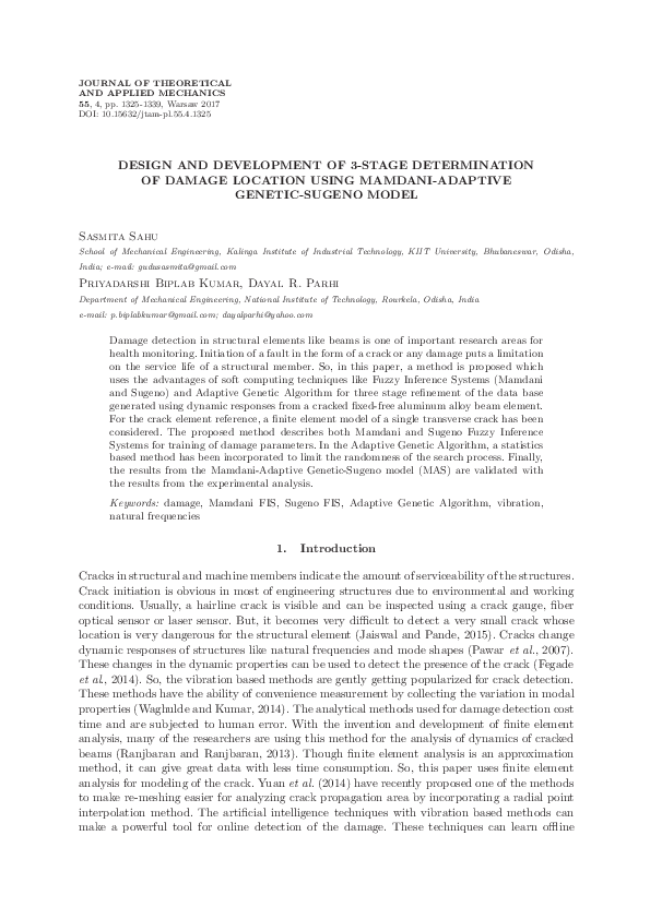 (PDF) Design and development of 3-stage determination of damage ...