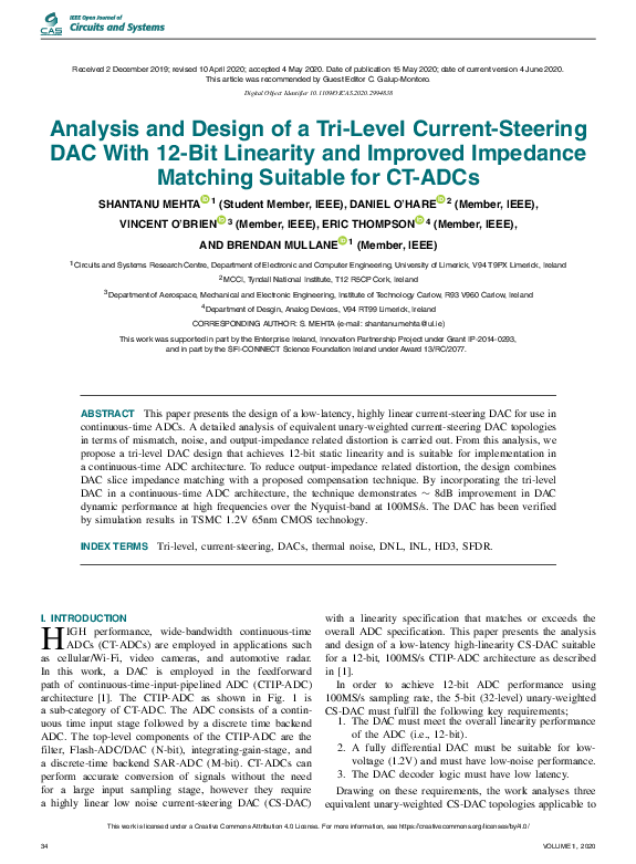 (PDF) Analysis and Design of a Tri-Level Current-Steering DAC With 12 ...