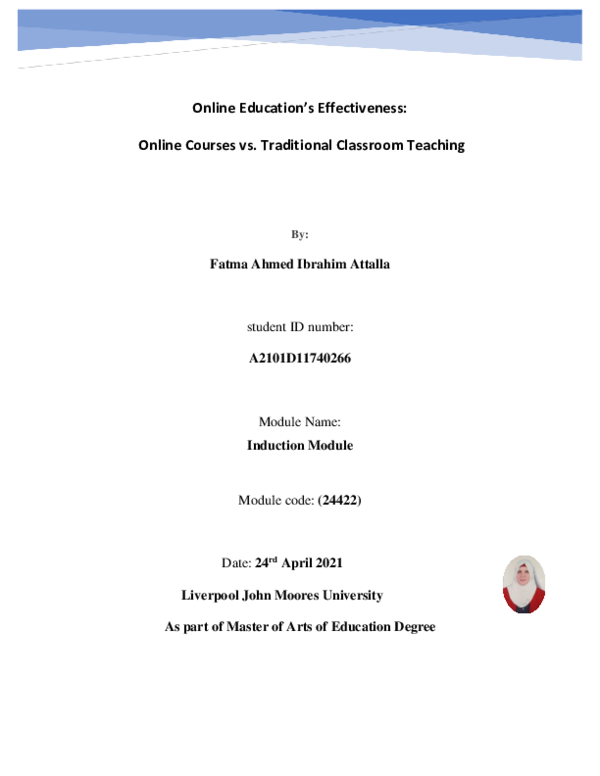 (PDF) Online Education Iduction Module 24th April