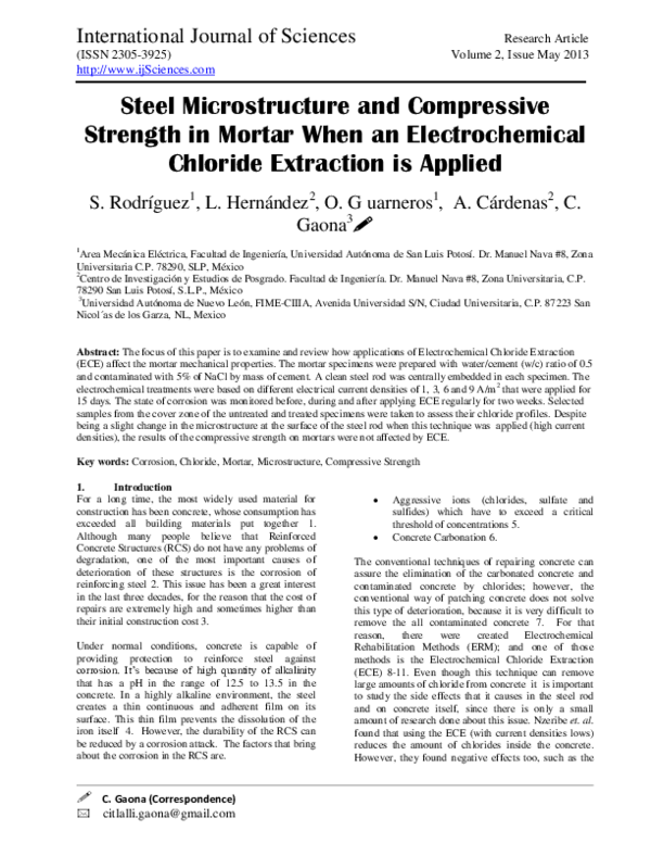 (PDF) Steel Microstructure and Compressive Strength in Mortar When an ...