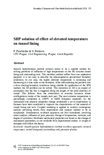 (PDF) SHP solution of effect of elevated temperature on tunnel lining