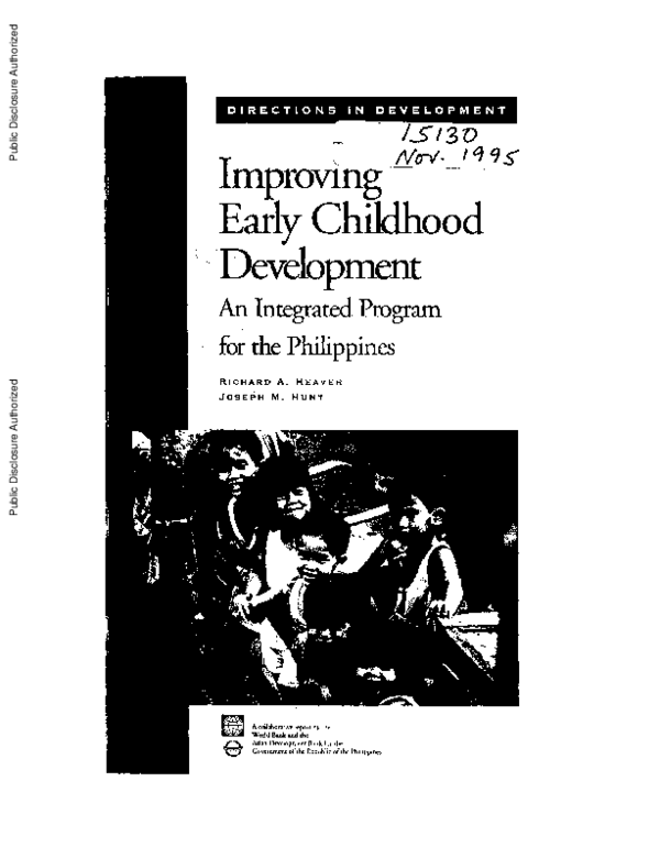 (PDF) Improving early childhood development: an integrated program for ...