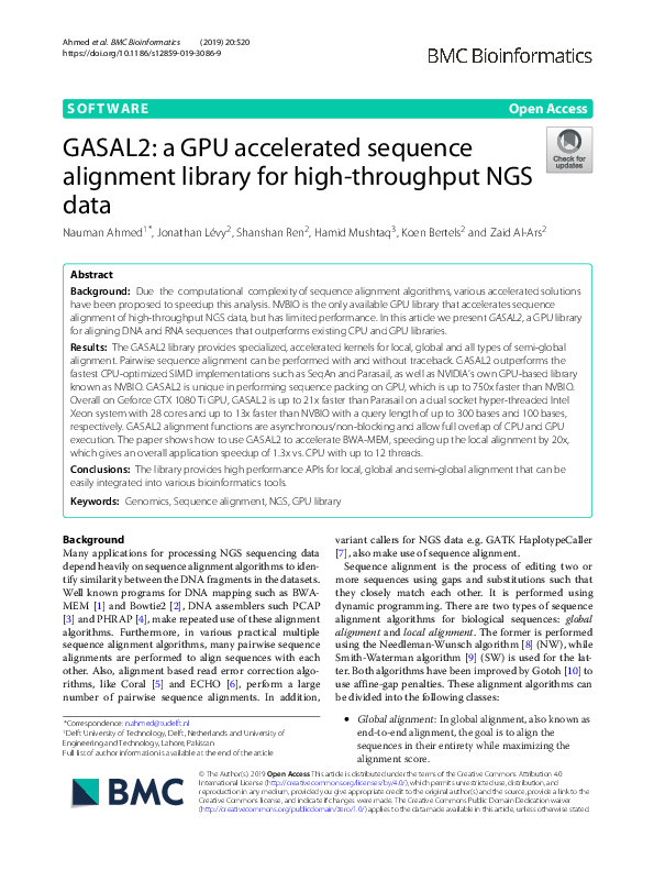 (PDF) GASAL2: a GPU accelerated sequence alignment library for high ...